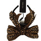 Gold Crystal Beaded Sequined Silk Bow Headband Diadem
