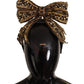 Gold Crystal Beaded Sequined Silk Bow Headband Diadem