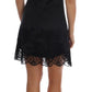 Elegant Black Silk Lace Lingerie Dress