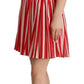 Elegant Striped Silk A-Line Mini Dress