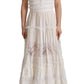 Elegant White A-Line Tiered Maxi Dress