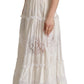 Elegant White A-Line Tiered Maxi Dress