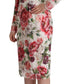 Elegant Sheath Lace Floral Midi Dress