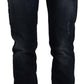 Chic Mid-Waist Skinny Jeans in Dark Blue Wash