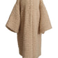 Elegant Beige Cashmere Overcoat Jacket