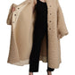 Elegant Beige Cashmere Overcoat Jacket