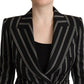 Elegant Striped Wool Stretch Jacket