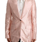 Elegant Pink Silk Blazer Jacket