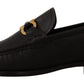 Elegant Black Calf Leather Loafers