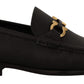 Elegant Black Calf Leather Loafers