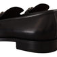 Suave Black Leather Gancio Bit Loafers