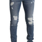 Elegant Light Blue Skinny Denim Pants