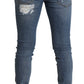 Elegant Light Blue Skinny Denim Pants