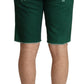 Chic Green Denim Bermuda Shorts