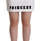 Chic Embellished White Denim Mini Skirt