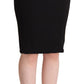 Chic High Waist Pencil Skirt in Black