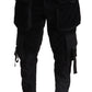 Elegant Black Cargo Corduroy Pants