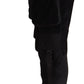 Elegant Black Cargo Corduroy Pants