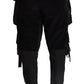 Elegant Black Cargo Corduroy Pants