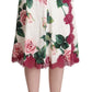 Elegant Floral A-Line Midi Skirt