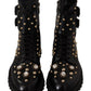 Black Crystal-Studded Formal Boots