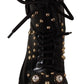 Black Crystal-Studded Formal Boots