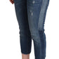 Elegant Mid-Waist Cropped Denim