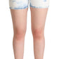 Chic White Denim Mid-Waisted Shorts