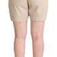 High-Waisted Beige Cargo Shorts