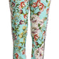 Floral Viscose Jogger Pants in Green