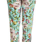 Floral Viscose Jogger Pants in Green