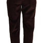 Elegant Bordeaux High-Waisted Corduroy Pants