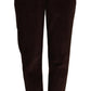 Elegant Bordeaux High-Waisted Corduroy Pants