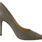 Elegant Pebble Green Pointed Toe Pumps