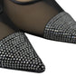 Elegant Black Mesh Crystal Pumps