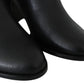 Elegant Black Leather Heeled Boots