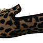 Elegant Leopard Crystal Gem Loafers