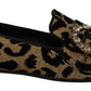 Elegant Leopard Crystal Gem Loafers