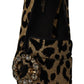 Elegant Leopard Crystal Gem Loafers