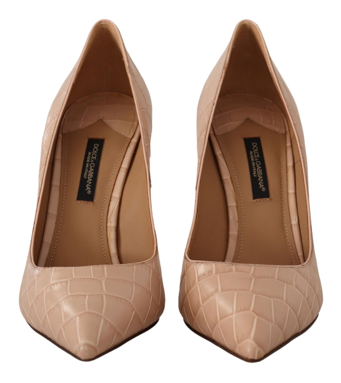 Elegant Beige Nude Leather Pumps