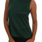 Sleeveless Silk Top in Dark Green