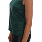 Sleeveless Silk Top in Dark Green