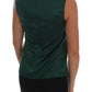 Sleeveless Silk Top in Dark Green