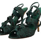 Elegant Green Python Strappy Heels