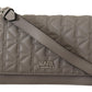 Elegant Grey Leather Crossbody Bag