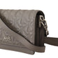 Elegant Grey Leather Crossbody Bag