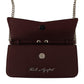 Elegant Wine Leather Evening Clutch