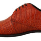 Exotic Orange Croc Leather Laceup Dress Shoes