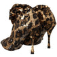 Elegant Leopard Sequin Knee-High Boots