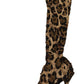 Elegant Leopard Sequin Knee-High Boots